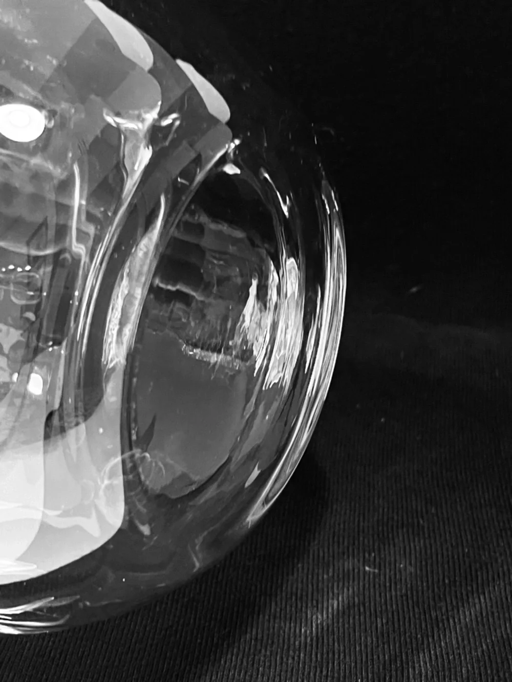 Crate & Barrel Crystal Vase or Champagne Basket Platinum Rim 8.25” Poland